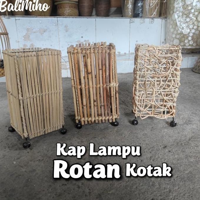 Produk Terbaik] KAP LAMPU ROTAN KOTAK/CUP LAMPU ROTAN/LAMPU ROTAN/KAP LAMPU/LAMPU UNIK
