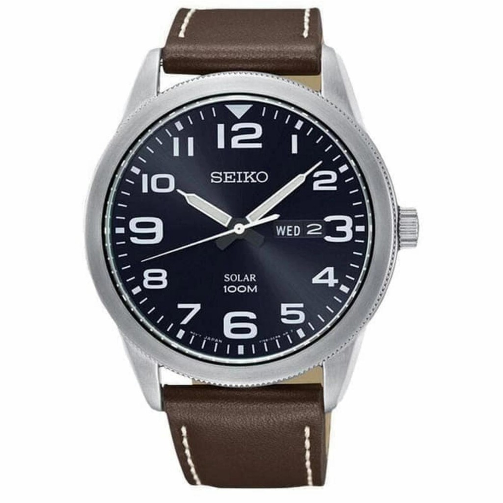 Jam Tangan Pria Seiko Solar Blue Dial 100m Original SNE475P1 SNE475