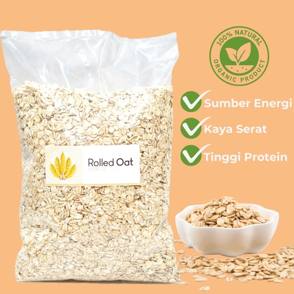 

Hot - Rolled Oat 1 Kg Oatmeal Gandum Utuh Sarapan Sehat