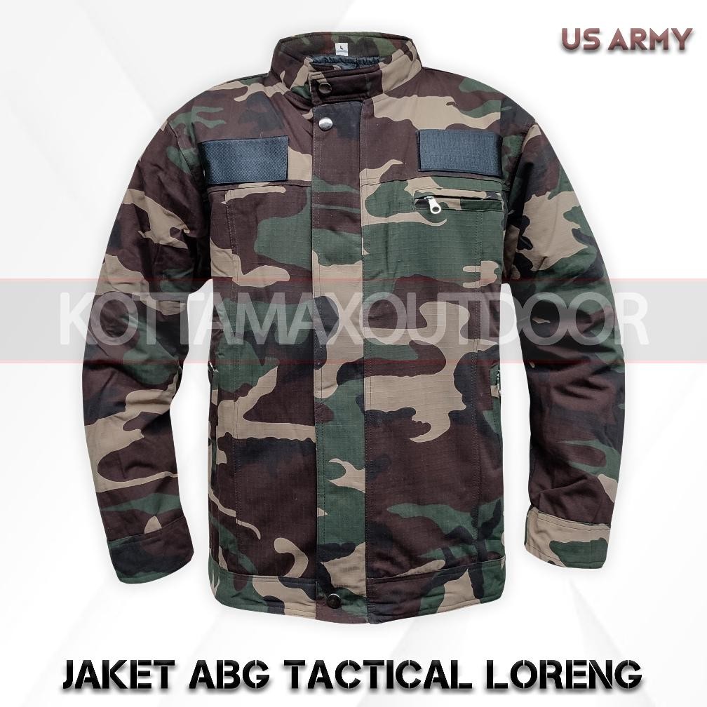 Baru JAKET PRESSBODY LORENG USA - JAKET TACTICAL LORENG US ARMY - JAKET ABG LORENG WOODLAND USA