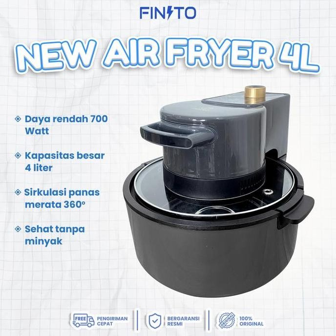 Air Fryer Tutup Kaca  4Liter Original Finito Goreng Tanpa Minyak Co