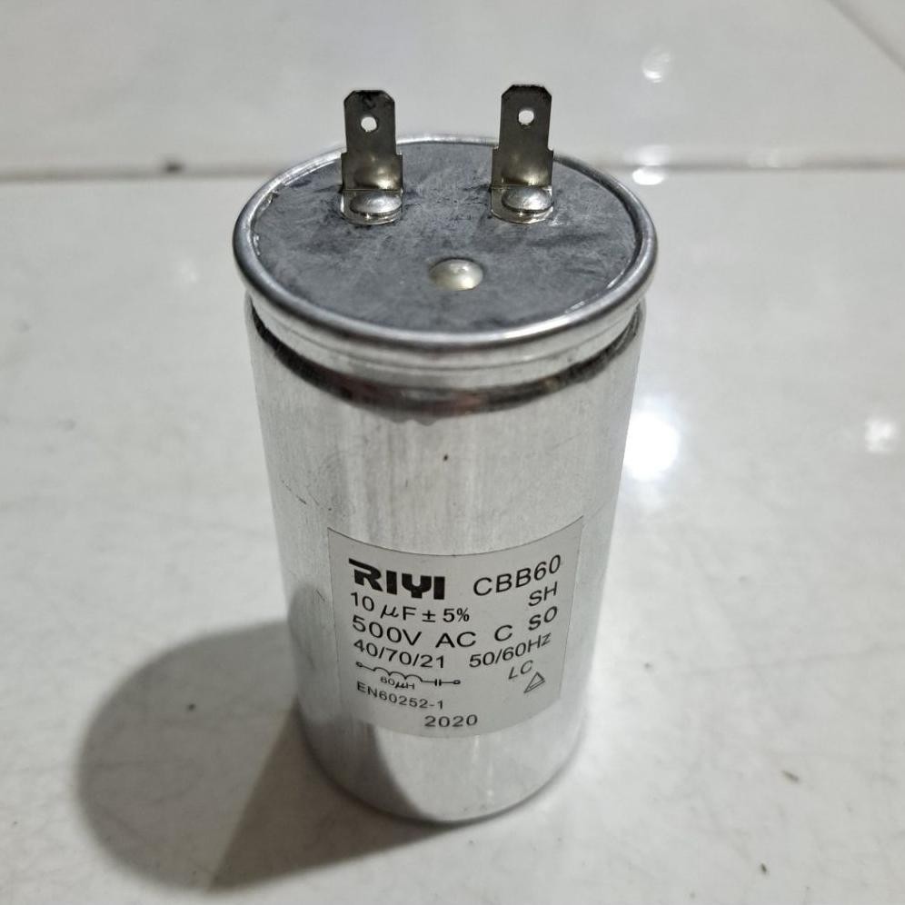 kapasitor mesin cuci 1 tabung 10 mikro uf 500 vac original