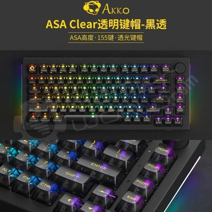 Akko Clear Asa Profile 155 Transparent Keycaps For Mechanical Keyboard Co