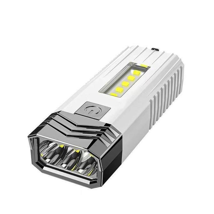 Bst Ready Senter Led 3 Mata Smiling Shark Sd-0701 - Multifungsi - Bisa Jadi Powerbank - Bisa Jadi La