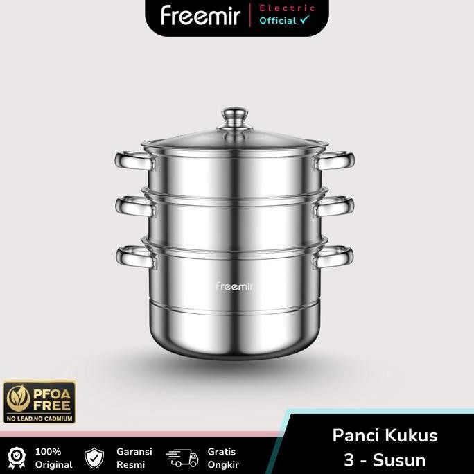 TERMURAH - freemir Panci Kukus Stainless Steel Susun Dandang Steamer Kukusan