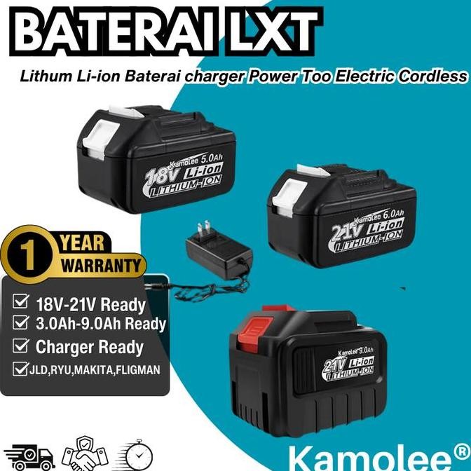 BEBAS ONGKIR - Adaptor Battery+charger lithium ion LXT Kamolee | 2V/8V/6.8v/2v .Ah/.0Ah/6/9AH Batre