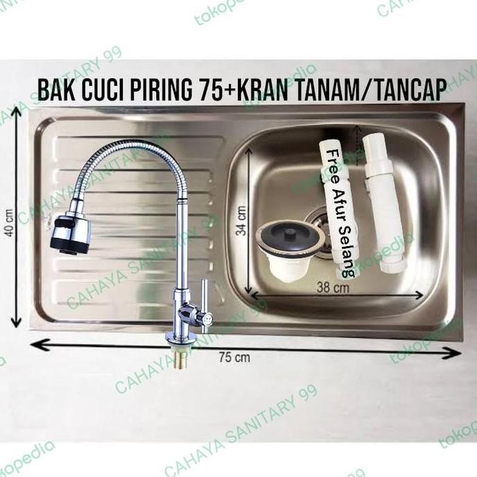 BAK CUCI PIRING STENLIS/PAKET BAK CUCI PIRING SET KRAN ANGSA TANAM