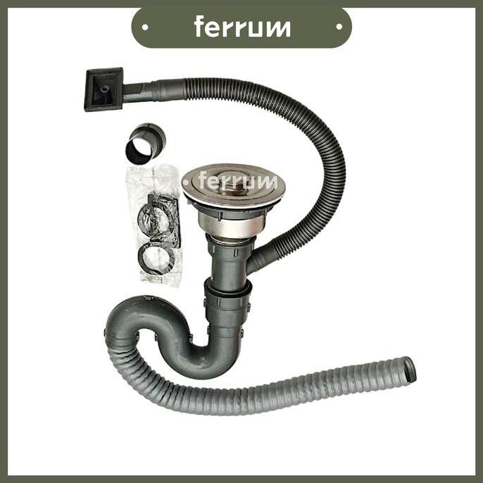 PROMO - [ FERRUM ] Afur Bak Cuci Piring Stainless + Selang Pembuangan Kitchen Sink , inch / Selang B