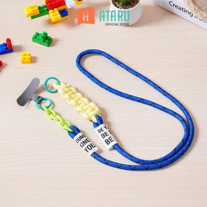 

Au Lanyard Color Block Strap - Biru/Kuning Tali Leher Name Tag Id Card Kartu Akses Gantungan Tanda Pengenal Tali Gantungan Hp