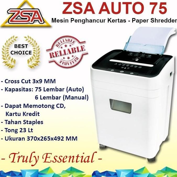 Paper Shredder Zsa Auto75 Mesin Penghancur Kertas Zsa Auto 75 Resmi Co