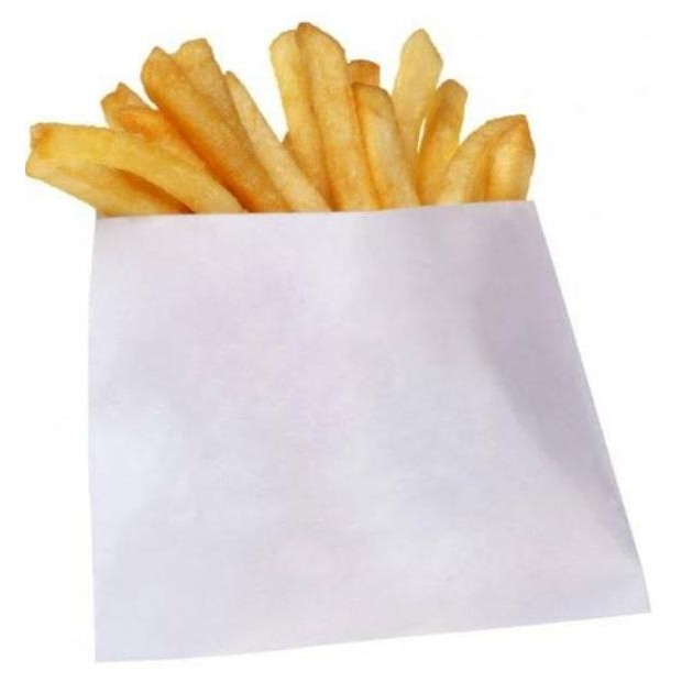 

Okk-1520 Fs-6 [100Pcs] Paper Bag French Fries Tanpa Lipatan / Kantong Kertas Donat Kentang Goreng Murah