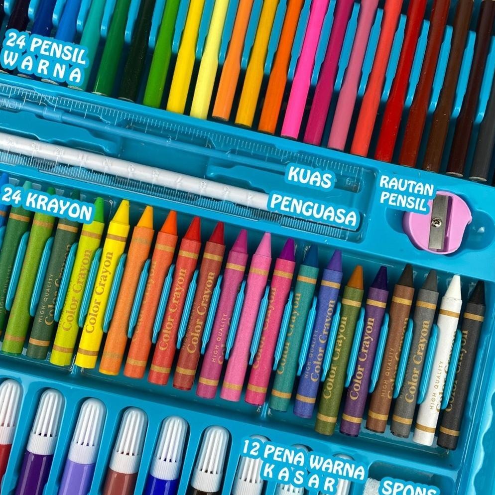 

Aq-54 Fb-43 Crayon Art Set Colouring Box/ Krayon Lengkap/ Alat Mewarnai Anak 208 Premium