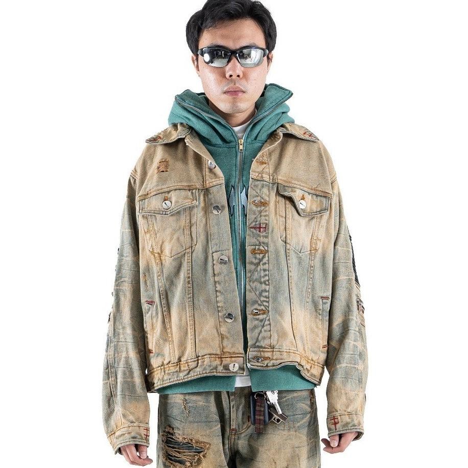 A1 Biker Jaet Carbon Cream Stone Denim Jaet