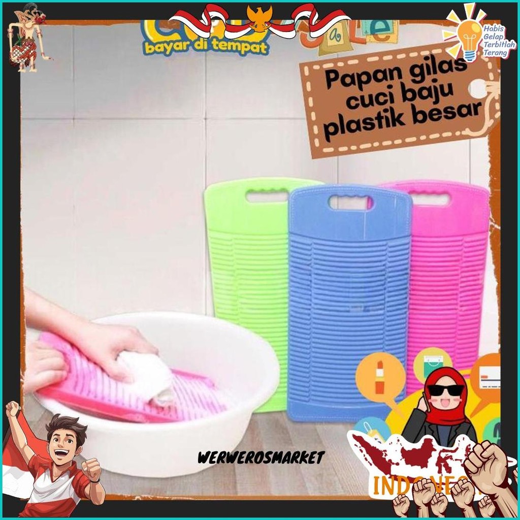 Papan Cucian Besar - Papan Gilas Cuci Baju Penggilasan Penggilesan Gosok Plastik Cod