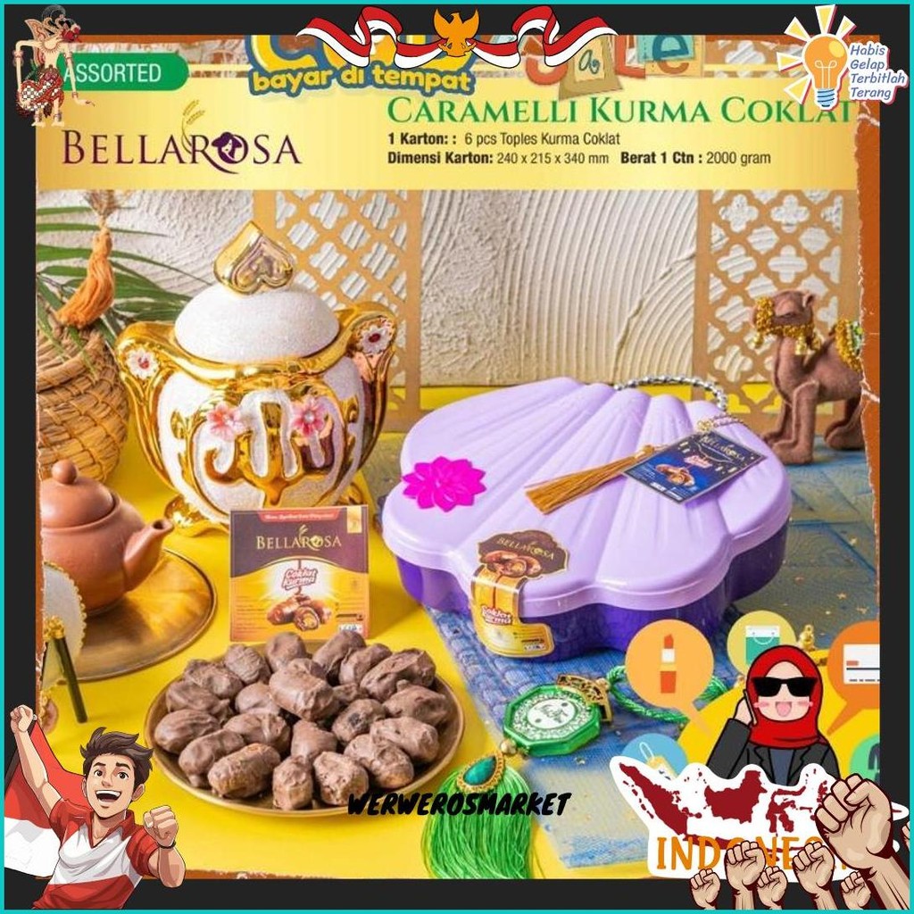 

Hampers Lebaran Bellarosa Kurma Coklat Caramelli Toples Kerang Cantik Jar Timba Gift Parcel Suguhan Umroh Snack Box Hadiah Termurah Banget
