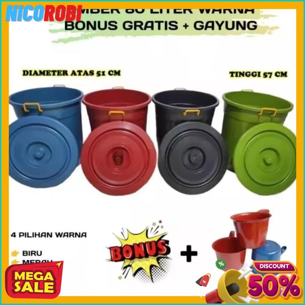 Super Deal Ember Jumbo 80 Liter Bonus Gayung Tong 80 Liter