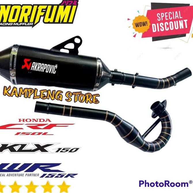 KNALPOT AKRAPOVIC COATING BAKAR BLACK DOFF SANGAT COCOK DI MOTOR KLX 150 D-TRACKER CRF 150L WR 155 G