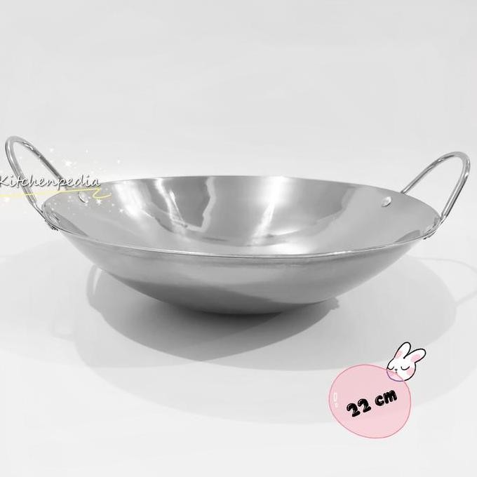 Kuali Mini Stainless Tebal Penggorengan Kecil Wajan Masak Panci 22cm