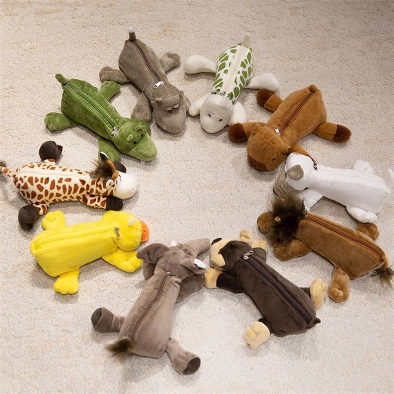 

[Saror]Kotak Pensil Plush Hewan Kecil Tas Pensil Kapasitas Besar Kotak Alat Tulis Lucu