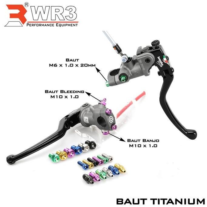Baut Titanium L Wr3 Small Head Uk. M5 Baut 8 Kunci L4 / M6 Baut 10 Kunci L5 Untuk Mirror Holder / Wi