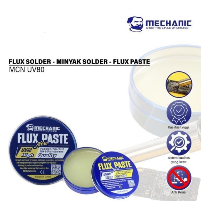 Bst Ready Flux Mechanic Uv80 Solder Pasta Minyak Solder Alumunium Box Flux For Ic Or Pcb Solder Orig