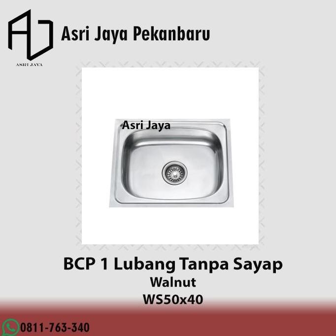 TERMURAH - Bak Cuci Pring Walnut Lubang Tanpa Sayap Stainless Sink 040
