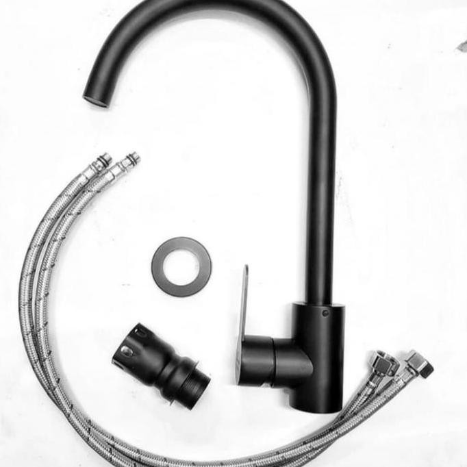 PROMO - kran sink hitam kran cuci piring panas dingin kran dapur black