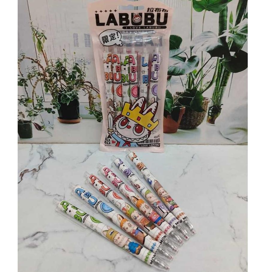 

Un04 (6 Pc) Pen Gel Klik Cetek Pena Bungkus Kuromi Sanrio Lotso Cinnamoroll Labubu Un04