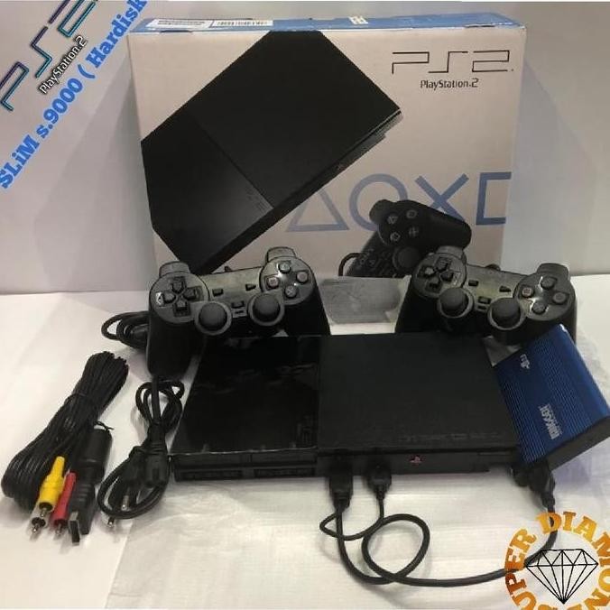 Hits Mesin Ps2 Slim Ori S.9006 Optik, Hdd Ext 40Gb, 2 Stik Ori, Kaset 10