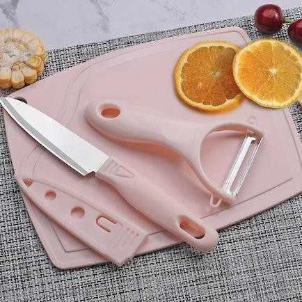 Jh85 Pisau Set Talenan 3 In 1 / Pisau Set Talenan Pisau Pengupas Buah Sayur Dapur Serbaguna / Pisau 