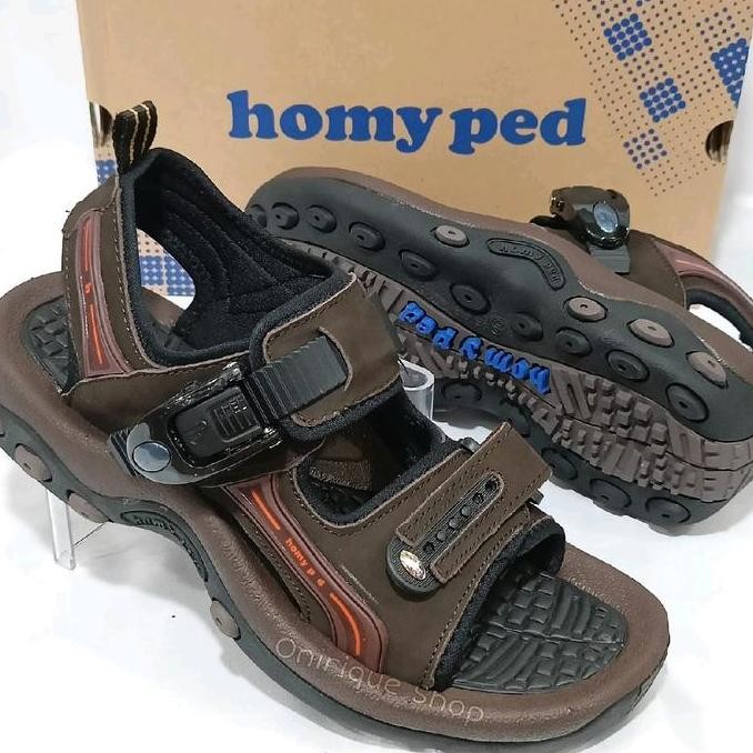 Sandal Gunung Pria MME 03 Homyped Asli - Hitam Coklat, Ukuran 38-42 - Kulit