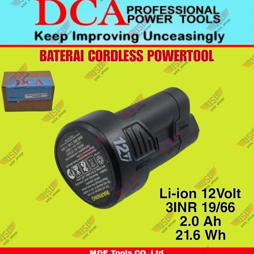DCA Lithium Battery Cordless 12Volt Li-ion Baterai Cadangan Powertool DCA ADJZ1202 aSt