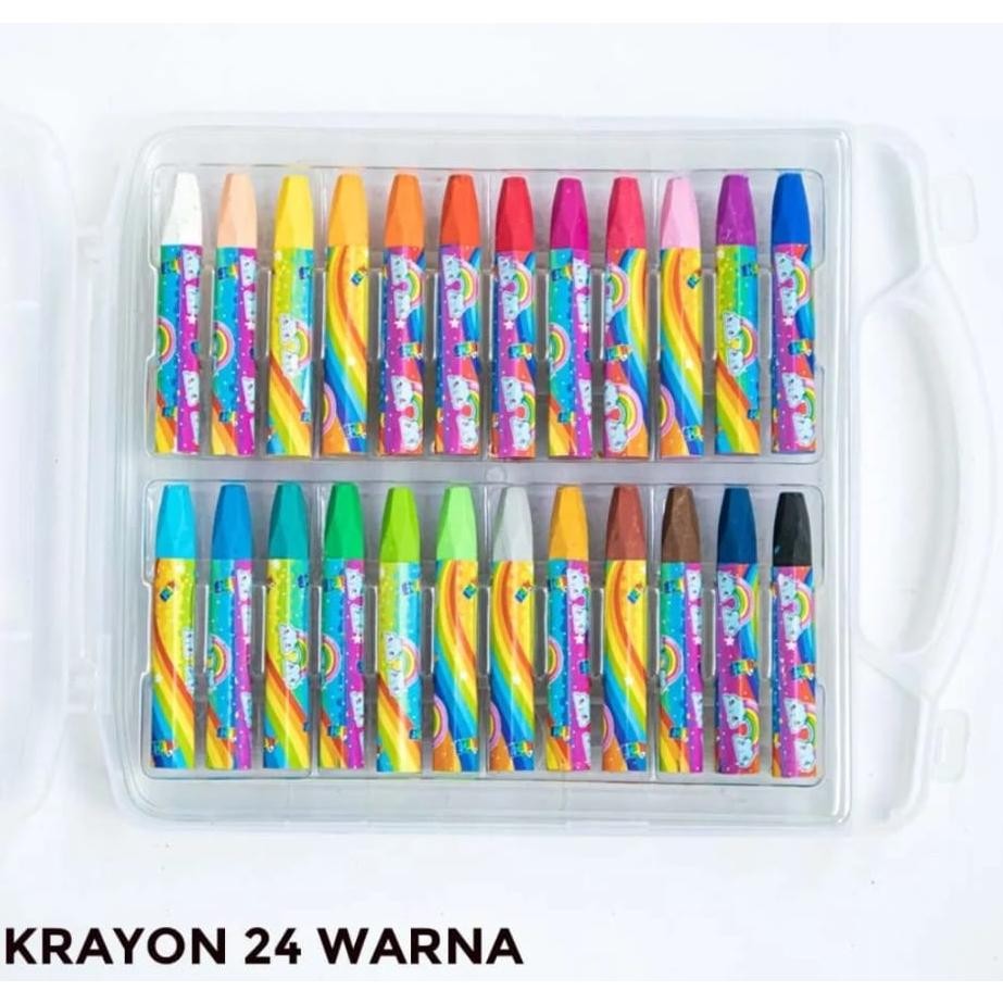 

Fg-87 Harga Grosir (1 Kotak /24 Pcs ) Crayon Krayon 24 Warna Oil Pastel Op-Sq24W Squeezy Fg-87