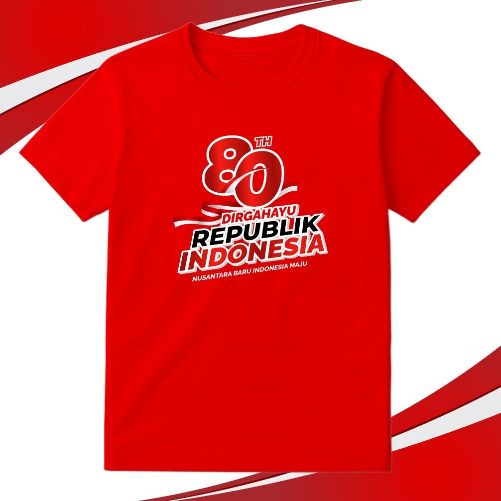 Hj-77 Kaos 17 Agustus 2025 Pria Wanita Dewasa / Kaos Hut Ri 80 / Kaos Kemerdekaan Ri / Kaos Merah Pu