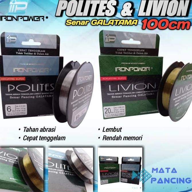 Senar pancing iron power polites dan livion 100m