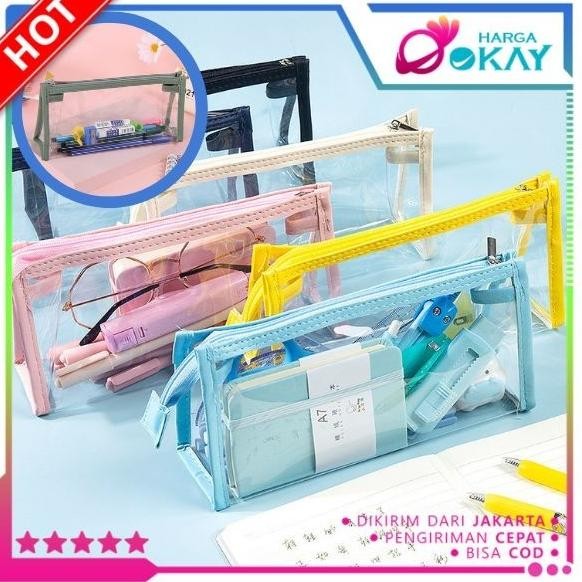 

Tc21 Ho Kotak Pensil Transparan Multifungsi Minimalis Tempat Pensil Bening Kapasitas Besar Tas Penyimpanan Transparan Warna Tas Makeup Mini Pouch Pencil Case Stationery Serbaguna Aesthetic