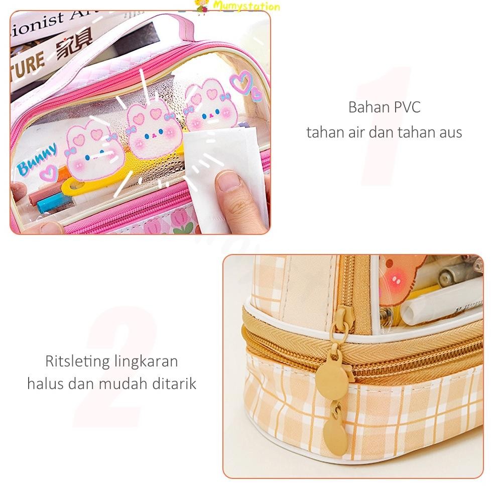 

Yt- Mumystation Tas Alat Tulis Transparan Berkapasitas Besar Tempat Pensil Murid Lucu Kotak Pensil Anak