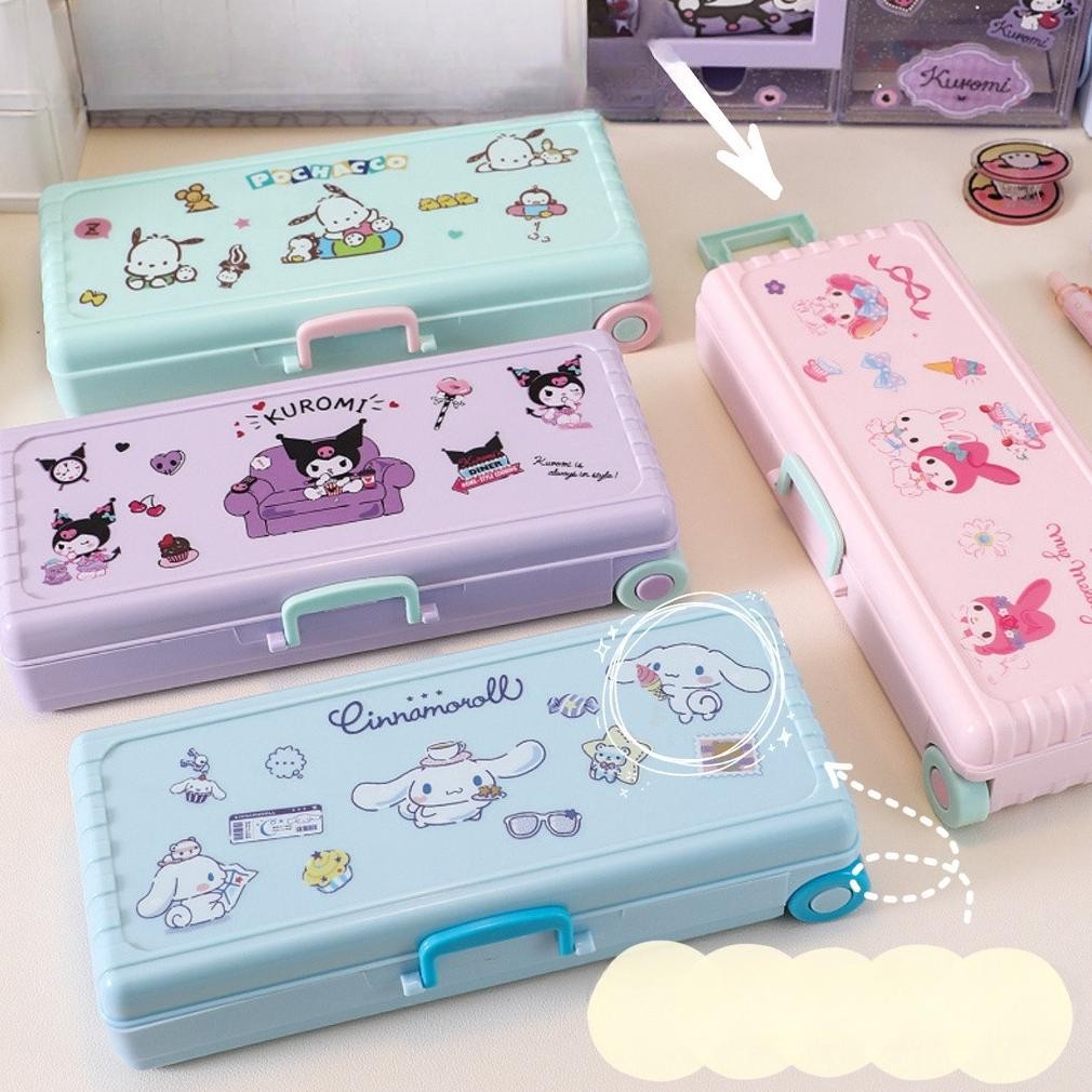 

Fuz-611 Sanrio Seri Kotak Alat Tulis Troli Lucu Kuromi/Melody Pensil Kapasitas Besar Kotak Penyimpanan Alat Tulis Hadiah Anak-Anak