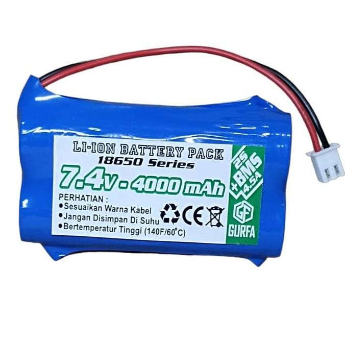 Batrai Rc/ Speaker & 2X 18650-2S 4000Mah 7.4V Protetor Bms 4.5A Xh 2