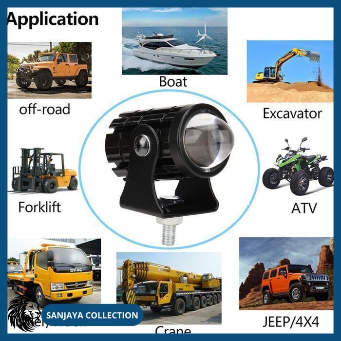 SOROT LASER LED MINI SEPEDA MOTOR 2 WARNA KUNING PUTIH 3000K TERBAIK