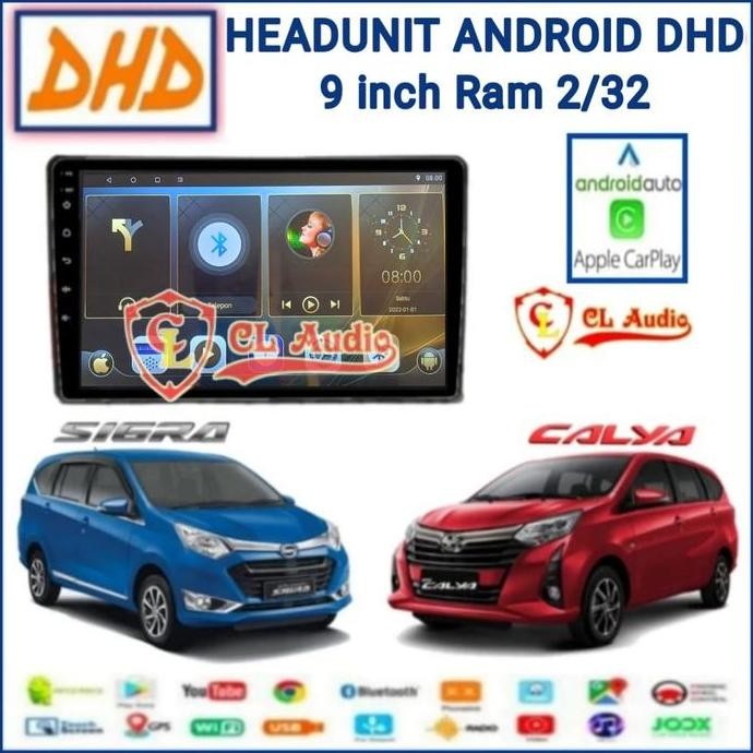 Head Unit Android DHD 9 Inch Calya /Sigra Soket Pnp
