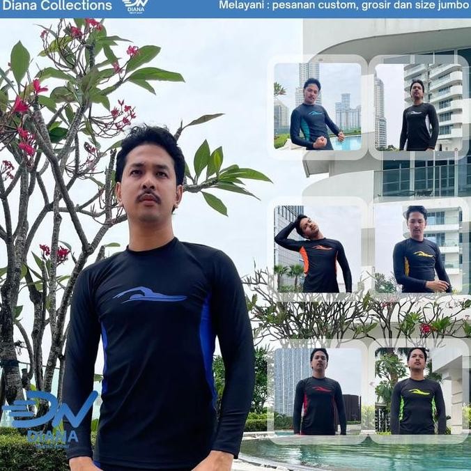 Baju renang pria/Baju renang pria jumbo/Baju renang dewasa/Atasan renang lengan panjang