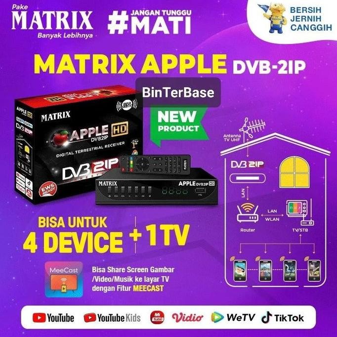 Stb Set Top Box Matrix Apple DVB2IP Antena Converter Alat digital TV Tabung Analog LED Ori Original 