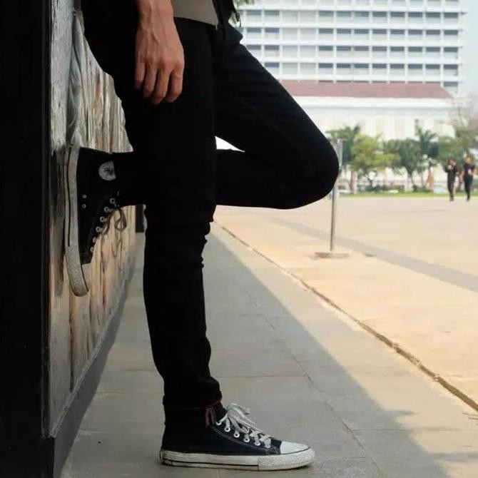 Murah Superego Celana Soft Jeans Hitam Full Black Skinny