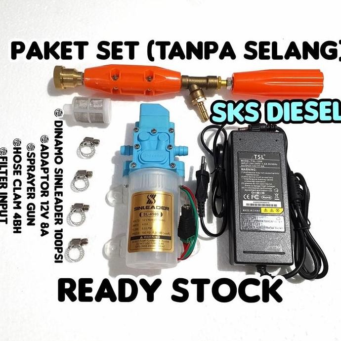 TERMURAH - PAKET SET TANPA SELANG Pompa Air DC 12V Elektrik Sinleader Bukan Hiu