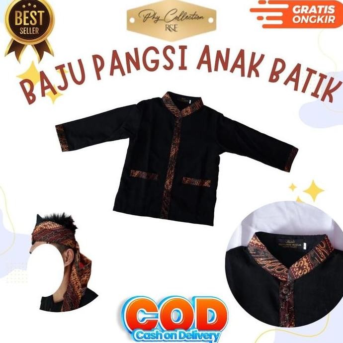 Baju Pangsi Anak Batik Polos baju kampret dan Seragam Sekolah (BELUM TERMAUK IKAT KEPALA) TK SD BAJU