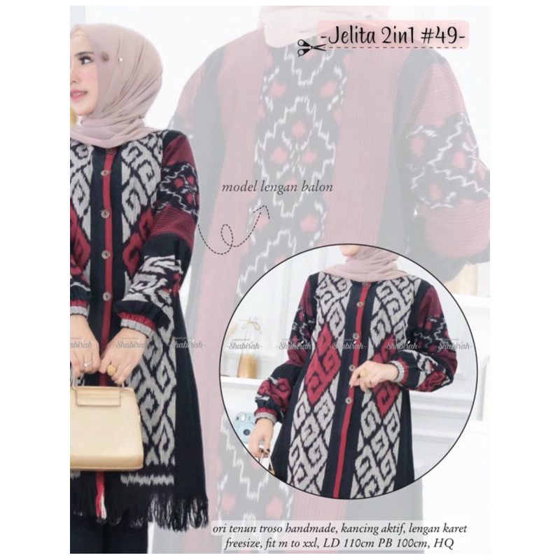 (READY) garansi termurah COD - JELITA TUNIK COSTUME SIZE ORIGINAL / BATIK TENUN TROSO ATMB
