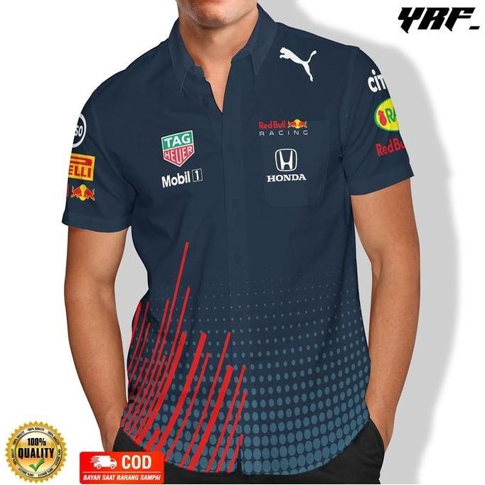 Promo Baju Kemeja F1 Red Bull Racing Team Redbull Formula One Shirt 2022
