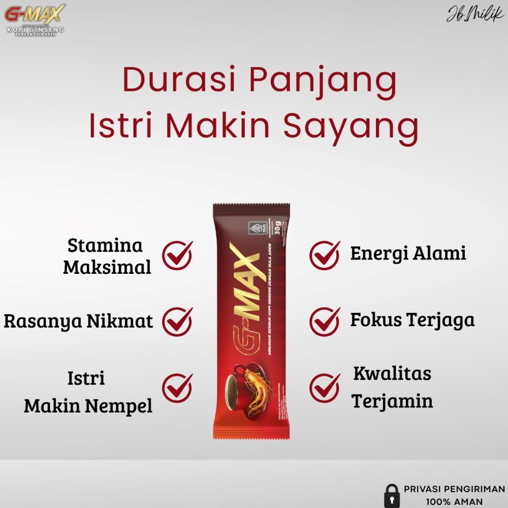 

Ready!! KOPI GMAX ORIGINAL KOPI EXTRA GINGSENG HALAL BPOM