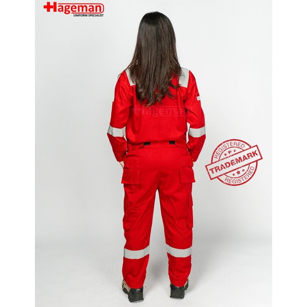Ready Hageman - Wearpack Coverall/Coverall Safety Warna Merah